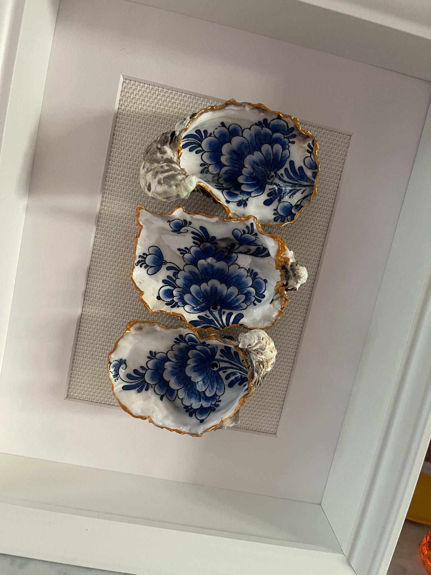 Classic Oesterkunst – Delfts Blauw Trio in Lijst
