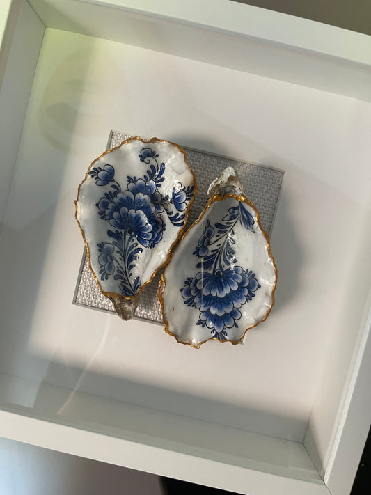 Oesterkunst Wit met 2x Delfts blauw