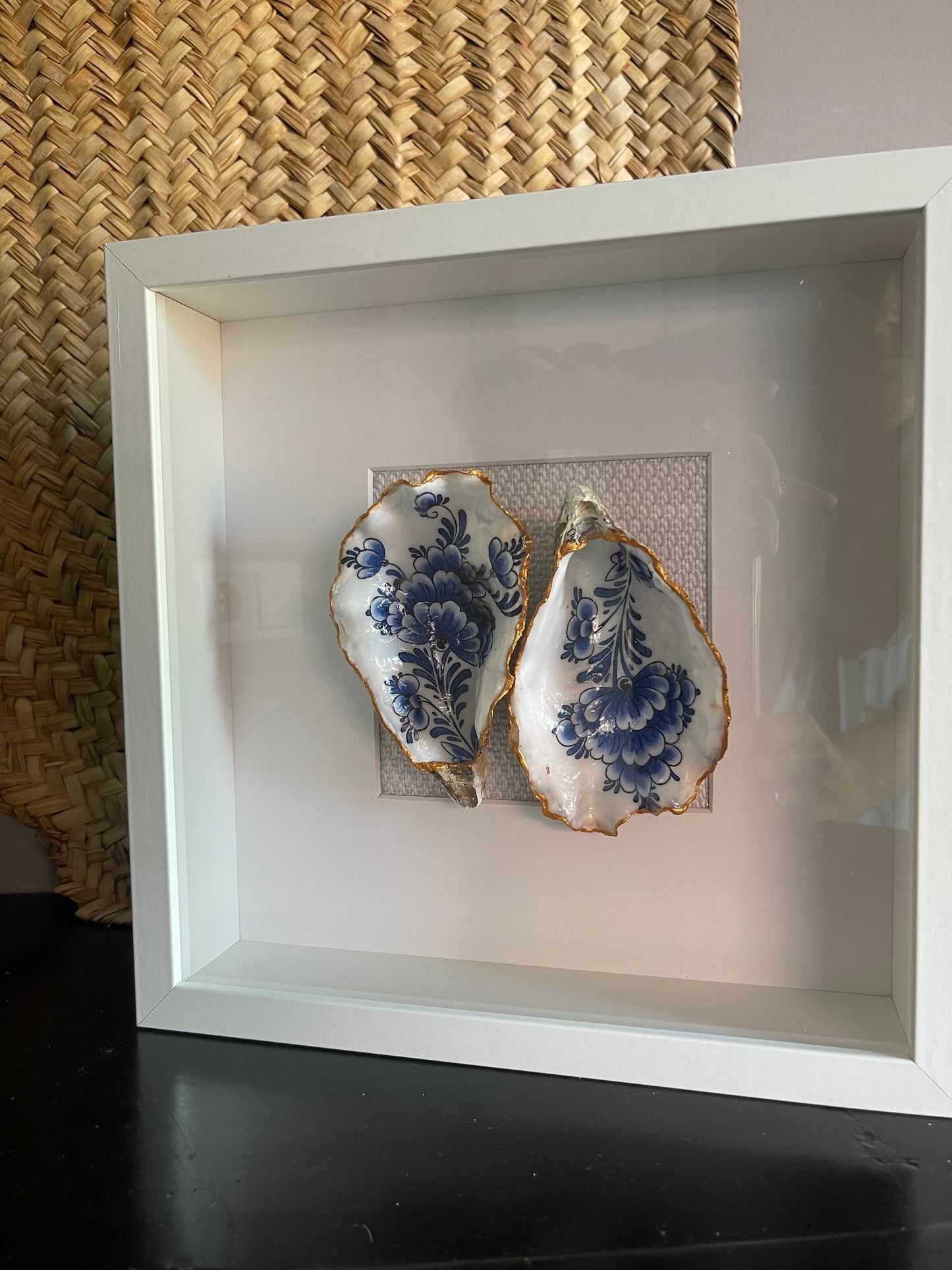 Oesterkunst Wit met 2x Delfts blauw