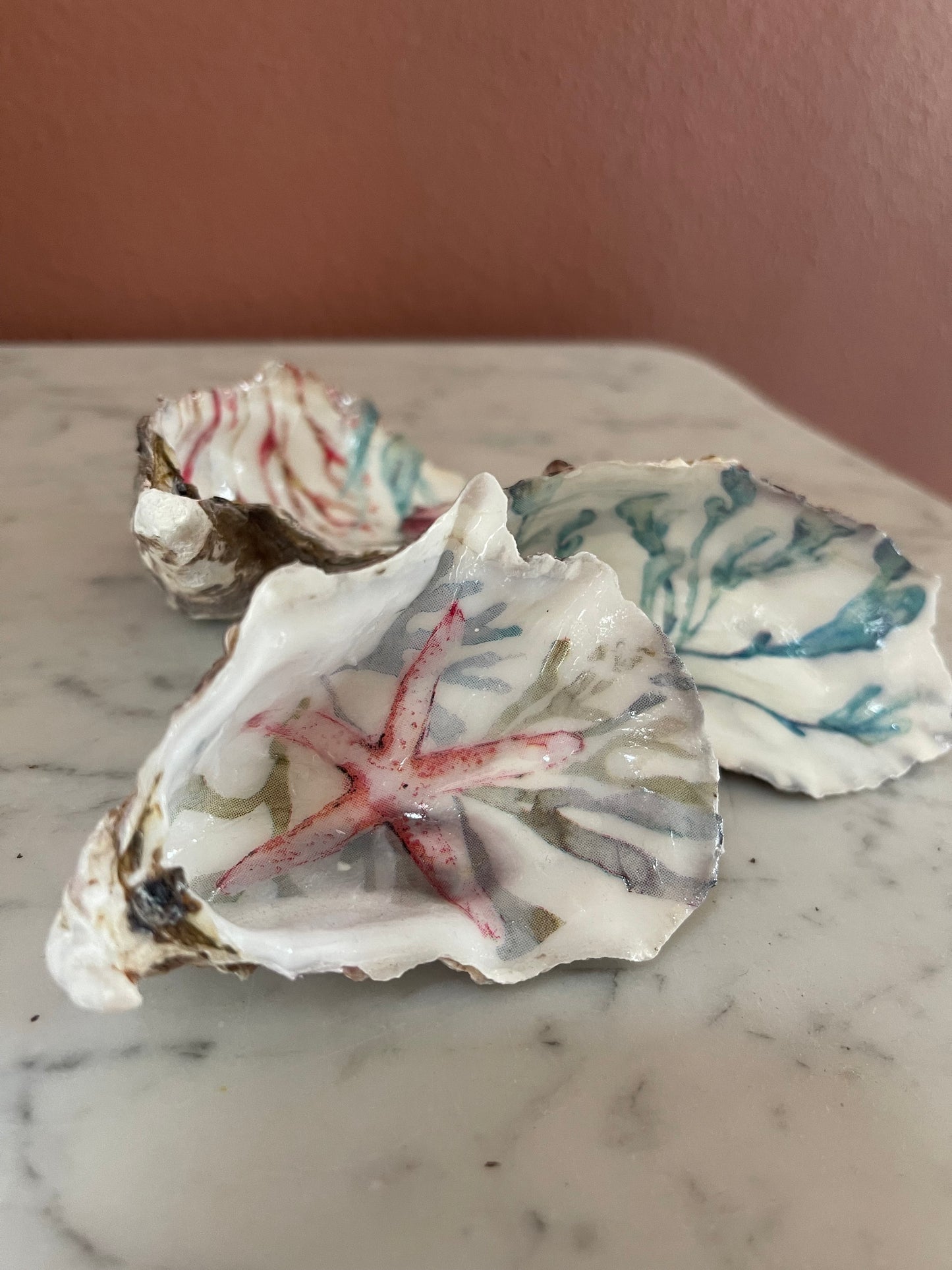 Handbewerkte Oesterschelpen – Coastal Decor Set van 3