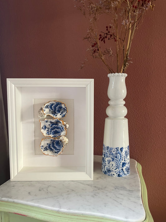 Classic Oesterkunst – Delfts Blauw Trio in Lijst