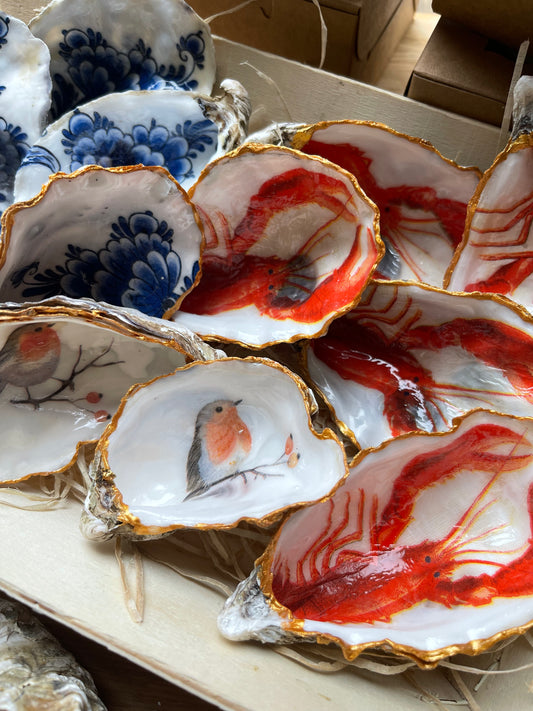 Oesterschelp met goudrand - handgemaakt & uniek