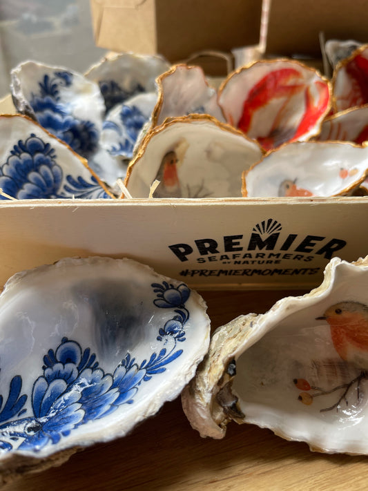 Oesterschelp met goudrand - handgemaakt & uniek